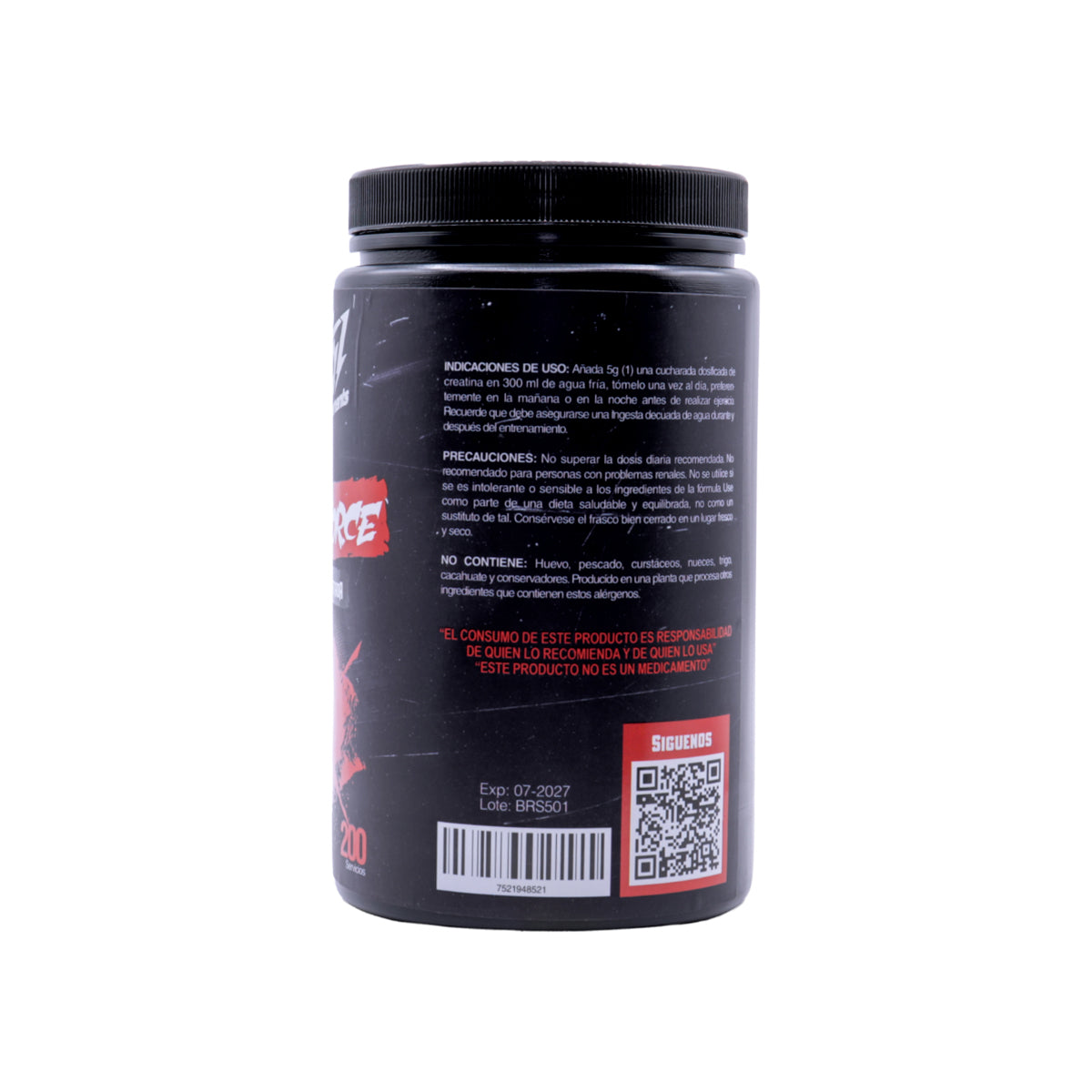 Creatina Monohidratada Brutal 1 Kilo Para Entreno y Nutrición