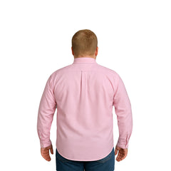 Camisa Big Kong Rosa Lisa Hombre Grande Formal Manga Larga-6XL