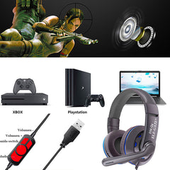 Audífonos Gamer ELE-GATE Q6 USB sonido virtual 5.1 para PS4 y PC