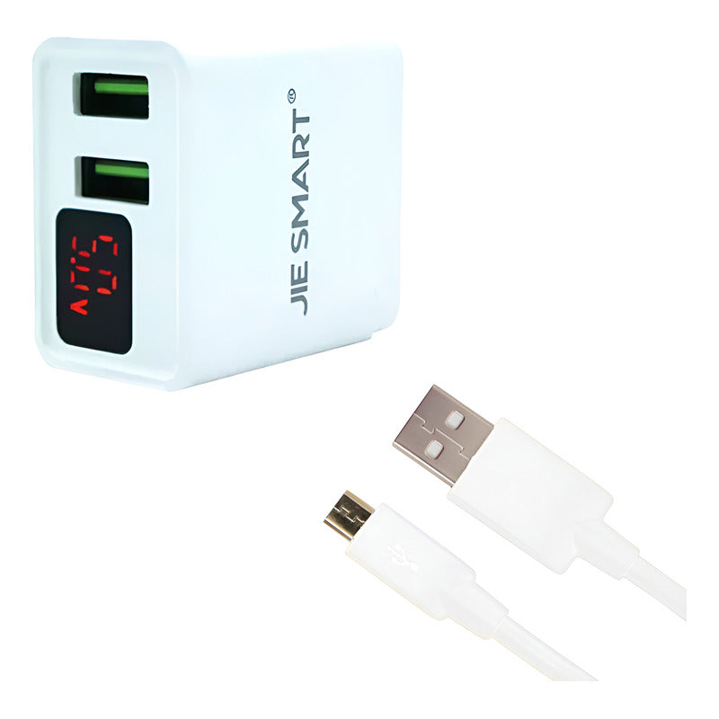 Cargador Con Pantalla Indicadora De Amperaje V8 Jie Smart