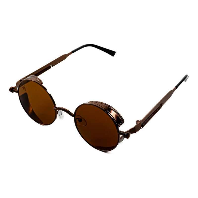 Lentes De Sol Baroc Vintage Star Brown Uv400 Redondos Moda Océano Marrón Marrón Claro