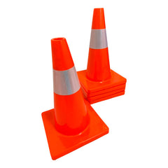 Set Conos 5 Pzs Tránsito Naranja Reflejante Seguridad Phasa Naranja Claro