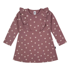 Vestido Gerber rosa niña 100% algodón cómodo para primavera-2T