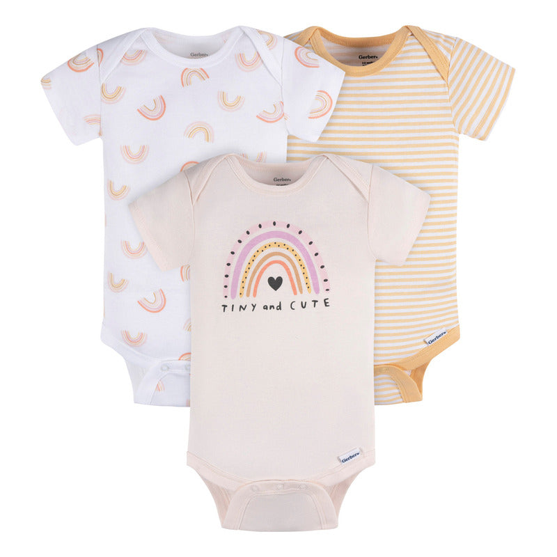 Pañalero Gerber Pack 3 Piezas Arcoiris Algodón Ropa Bebé