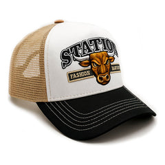 Gorra Camionera Station Bull Knite Malla Visera Curva
