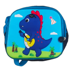 Mochila Escolar 3 Piezas Con Luces Led 16  Y Accesorios Azul Liso