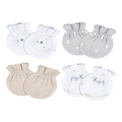 Mitones Gerber bebé blanco gris antirrasguños 0-6 meses-0-3M