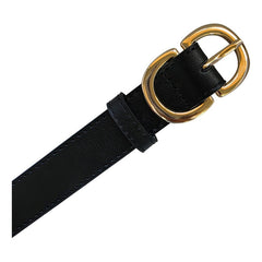 Cinturón Ferrioni Dama Piel Genuina Caina Color Negro 25mm