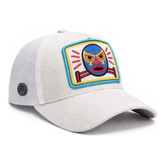Gorra Trucker Ajustable Lucha Libre Sagrada Máscara Blanco Un Liso