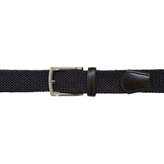 Cinturón Ferrioni Textil Elástico Trenzado Azul Moka 34mm