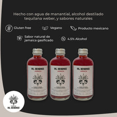 Pack 6 Tequila Mil Demonios Sabor Jamaica 295 Ml Original