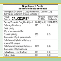 Calcio Coral Okinawa Vitamina D3 Calcicure 100 Capsulas Sin Sabor