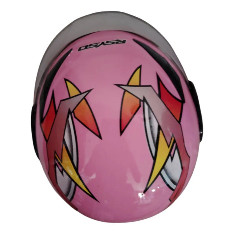 Casco Integral Para Moto Dama Rosa Con Diseño De Flores Sakura Rosa Chicle Monocolor Brillante Xl