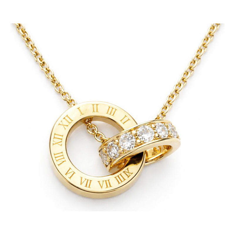 Collar Moon & Self Cronos & Luz Oro 18k Zirconias Romano Dorado