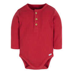 Pañalero Gerber Pack 2 Piezas Rojo Gris Manga Larga Bebé Color Gris / Rojo Talla 3-6m 3-6 M Liso