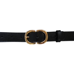 Cinturón Ferrioni Dama Piel Genuina Caina Color Negro 25mm