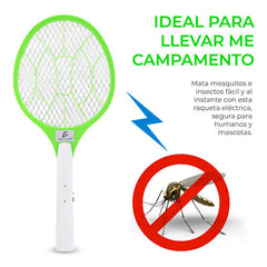 Raqueta Mata Mosquitos Led Recargable Eléctrica Elegate Verde