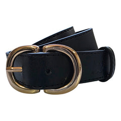 Cinturón Ferrioni Dama Piel Genuina Caina Color Negro 25mm