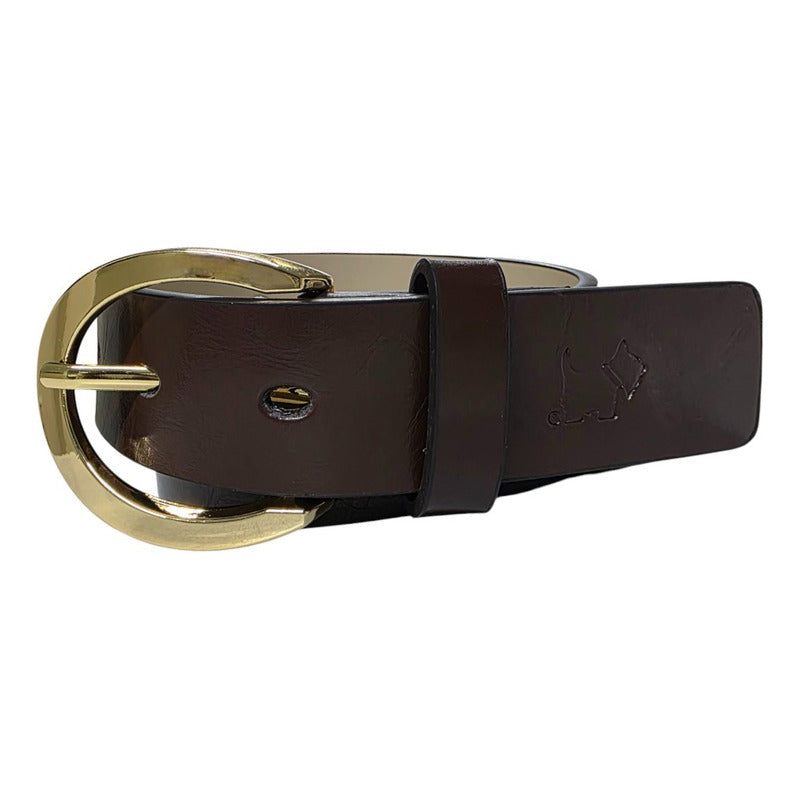 Cinturón Ferrioni Dama Piel Genuina Melissa Café Dorado-30-32