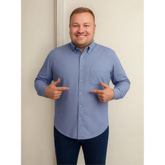 Camisa tallas grandes hombre Big Kong lisa lila manga larga XL-XL