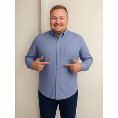 Camisa Tallas Grandes Hombre Big Kong Lisa Lila Manga Larga