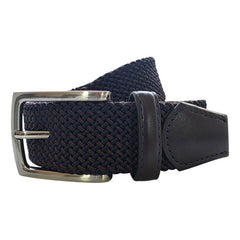 Cinturón Ferrioni Textil Elástico Trenzado Azul Moka 34mm