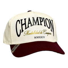 Vago Style Champion Gorra Artesanal Visera Curva Tinta Blanco Único