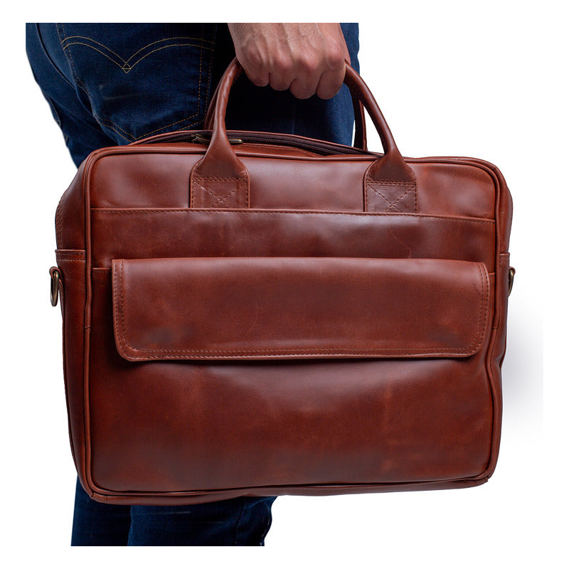 Portafolio piel genuina castelli laptop 17 pulgadas hombre