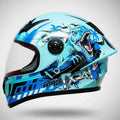Casco Moto Para Niños Con Diseño Tiranosaurio Rex Cubierta Azul Jaguar Brillante Xl