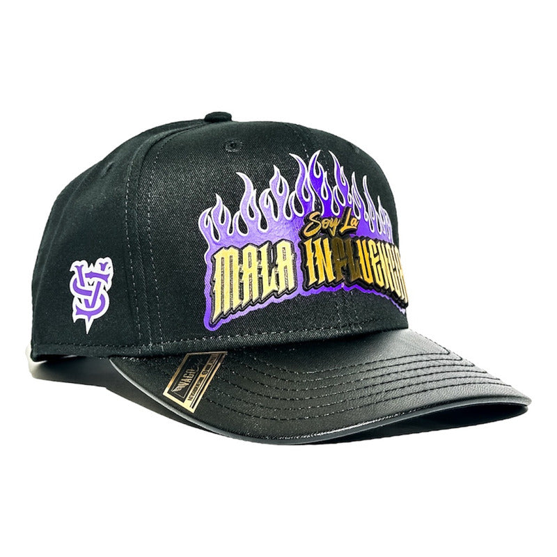 Vago Style Mala Influencia Gorra Artesanal Ngra Visera Curva Negro Único