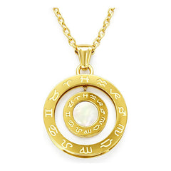 Collar Moon & Self Rueda Del Destino Oro 18k Zodiaco Tarot Dorado