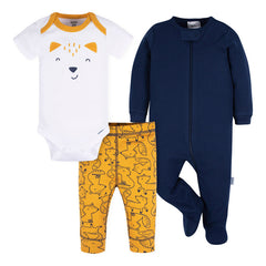 Conjunto Gerber Bebé Algodón Set 3 Piezas 0 A 9 Meses