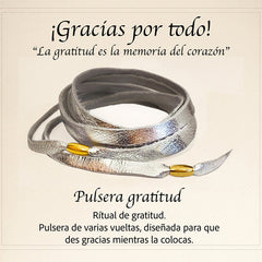Pulsera De Piel Unisex Con Baño De Oro Vangania  Gratitud