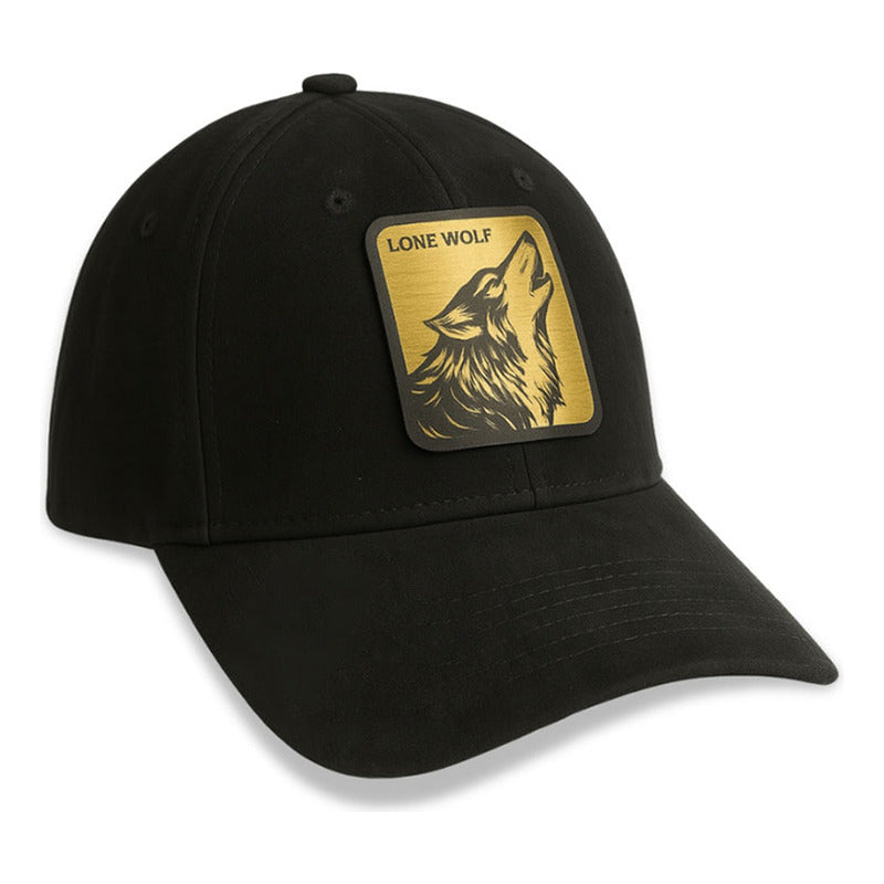 Gorra cerrada para hombre KNITE Lobo Gamuza negra estilo new