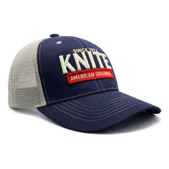 Gorra Knite American Basic Trucker Ajustable Cap Color Azul Diseño De La Tela Lisa Talla Un