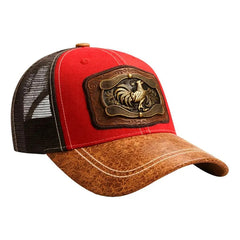 Gorra Trucker Vaquera Gallo Knite Hombre Herraje Color Rojo Talla Un Liso