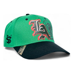 Vago Style La Mx Gorra Artesanal Verde Visera Curva Negro Único
