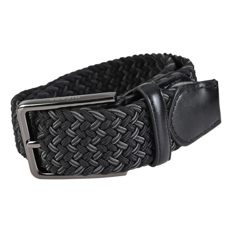 Hickok Cinturón Trenzado Stretch Onyx Para Hombre Negro 37mm