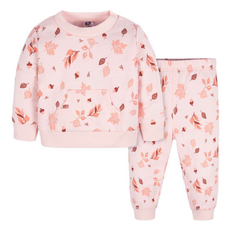 Conjunto Gerber Ropa Sudadera Y Pantalón Bebe Rosa 2 Piezas