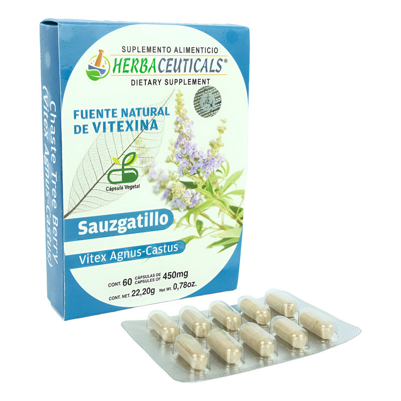Sauzgatillo Natural Orgánico 60 Cápsulas 450 Mg Boticaté Sabor Sin Sabor