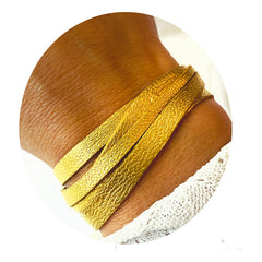 Pulsera De Piel Unisex Con Baño De Oro Vangania  Gratitud