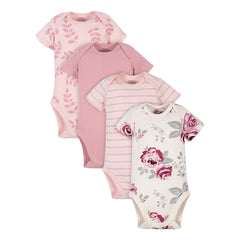 Pañalero Gerber Rosa Blanco Set 4 Piezas Body Bebé Algodón