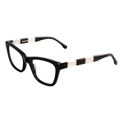 Lente Óptico Emmet Cat Eye Unisex Zebra Antifatiga Único Negro