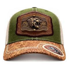 Gorra Trucker Vaquera Pantera Herraje Metálico Rancho Color Verde Talla Un Liso