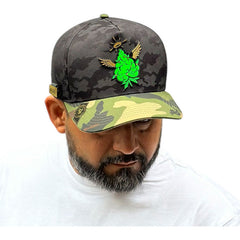 Gorra Flor Divina Camuflaje Verde Ajustable Vago Style