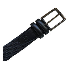 Cinturón Ferrioni Textil Elástico Trenzado Negro Hombre