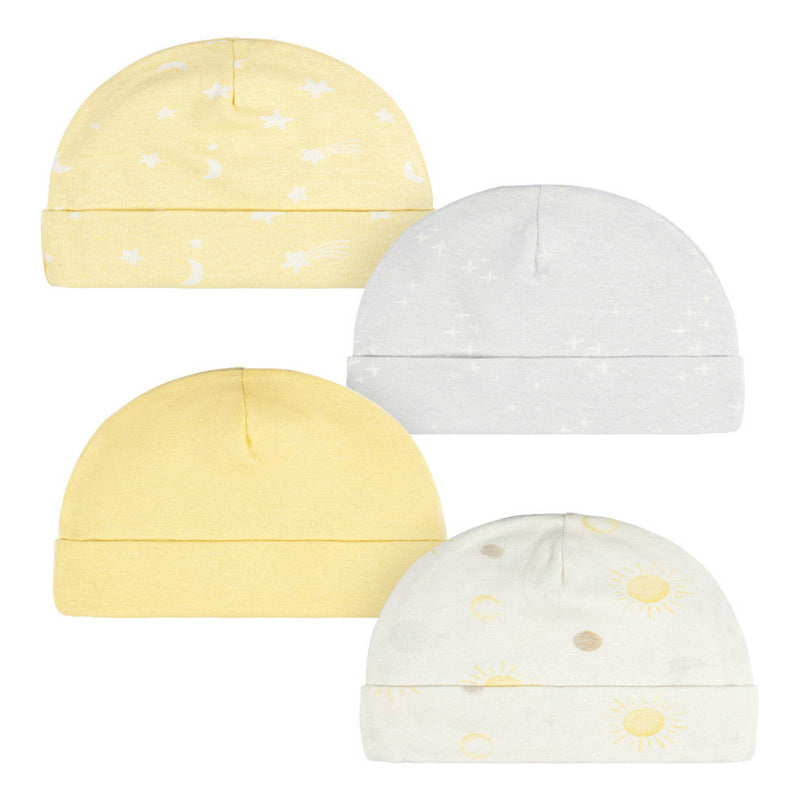 Gorro Gerber Pack 4 Gorras Suaves Bebé 0 A 6 Meses Gris 0-6m