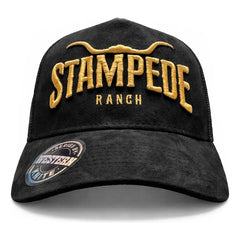 Gorra Trucker Livestock Gold Ranch Toro Stampede Negra Negro Un Liso