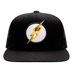 Gorra Flash Dc Rayo Dorado Metálico Snapback Algodón Negro Un