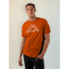 Playera Kappa Casual Naranja Hombre Manga Corta Algodón